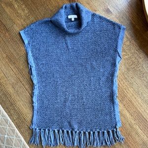 Etcetera heather blue tneck long sleeve tunic sweater